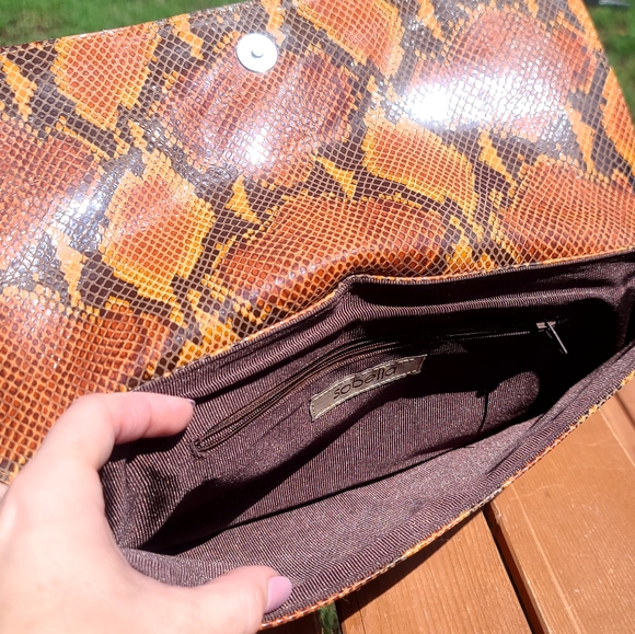 Sobella brown python envelope clutch purse - Picture 4 of 7